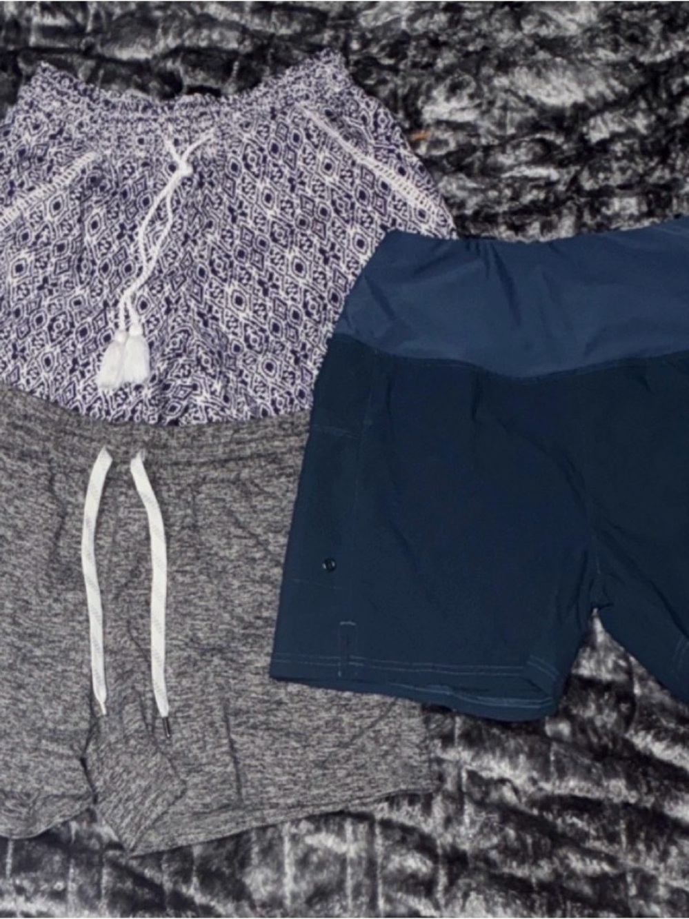 Gradual Pacific Trail Briggs Women's S Shorts Lot Drawstring Blue Gray Print